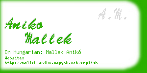 aniko mallek business card